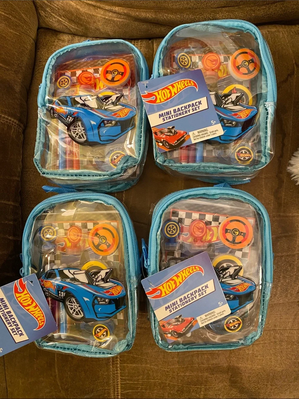 Hot Wheels Kids Blue Mini Backpack Stationery Set -  7in tall x 5in Wide DC2